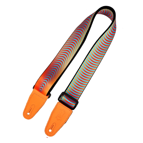 MP2OI-003 Levy's Orange Optical Illusion Print Strap with Orange Leather Ends