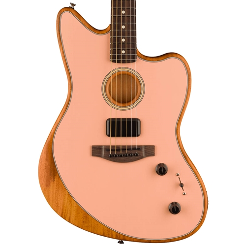 Fender Acoustasonic Player Jazzmaster Electric Gutiar, Rosewood Fingerboard, Shell Pink