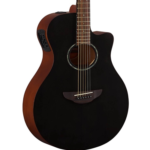 Yamaha APX600M Thinline Cutaway Acoustic Guitar with Electronics, Smokey Black Matte