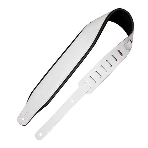 Levy's M26PD-WHT-BLK 3' Wide Top Grain Leather Guitar Straps - Panda