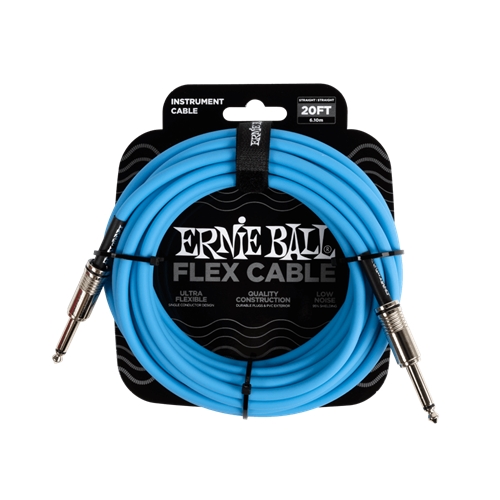 Ernie Ball P06417 Flex Instrument Cable Straight/Straight 20ft - Blue