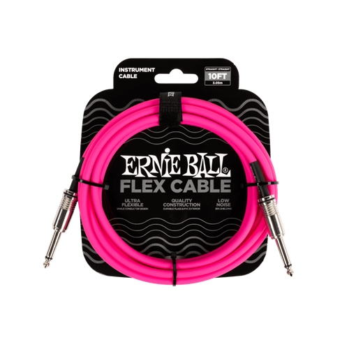 Ernie Ball P06413 Flex Instrument Cable Straight/Straight 10ft - Pink