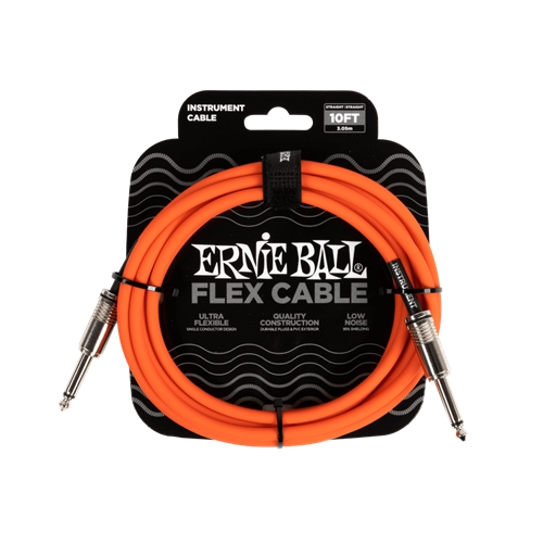 Ernie Ball P06416 Flex Instrument Cable Straight/Straight 10ft - Orange