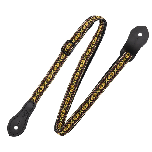 Levy's MJ19UKE-002 1/2" Black and Yellow Jacquard Ukulele Strap