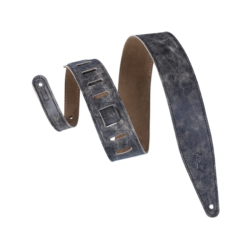 Levy's M317BLZ-BLK 2.5-inch Blaze Series Designer Leather Guitar Strap - Black
