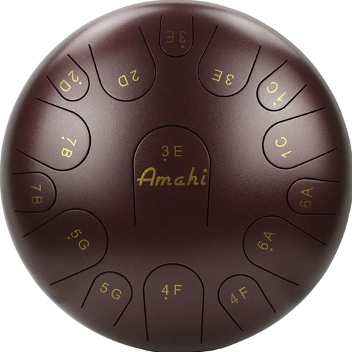 Amahi KLG14BZ 14" Steel Tongue Drum, Bronze