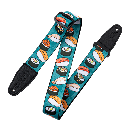 Levy's MP2TG001 Teal Sushi Roll - Tasty Grooves Poly Guitar Strap