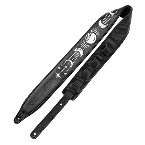 Levy's Night Life Series, Glow in the Moon and Stars 2.5" Leather Guitar Strap