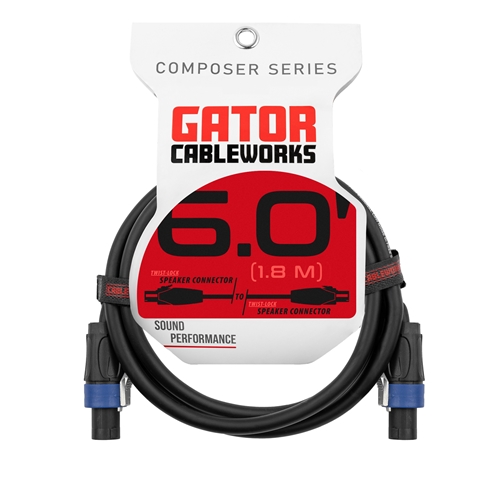 CableWorks GCWC-SPK-06-2TL 6 Foot Twist Lock Connector Speaker Cable