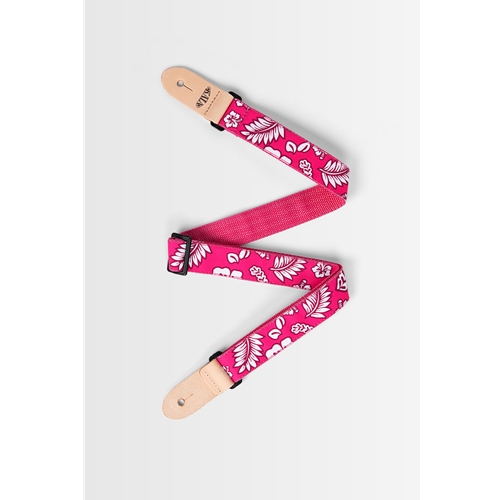 Kala STP-P-HIBISCUS-PK Hibiscus Print Ukulele Strap - Pink