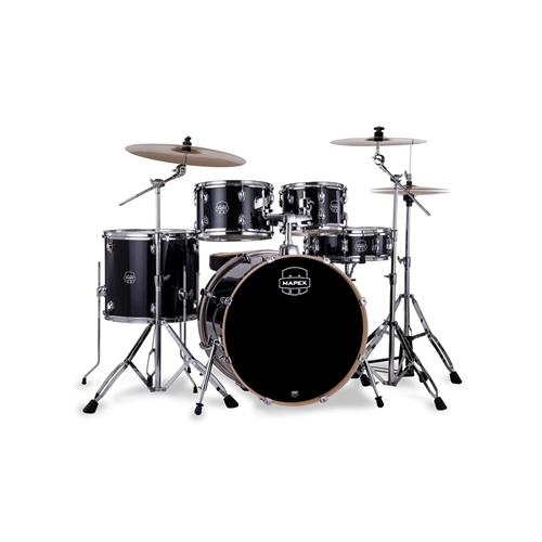 Mapex Venus 5-Piece Rock Complete Drum Set, 22" Bass Drum, Black Galaxy Sparkle