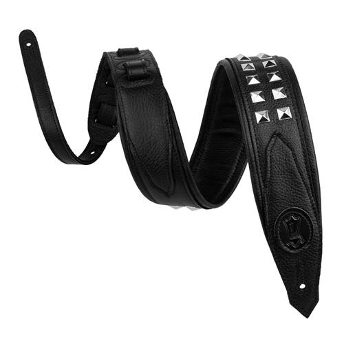 Levy's M80GRPDX-BLK Black Leather Silver Studded Strap