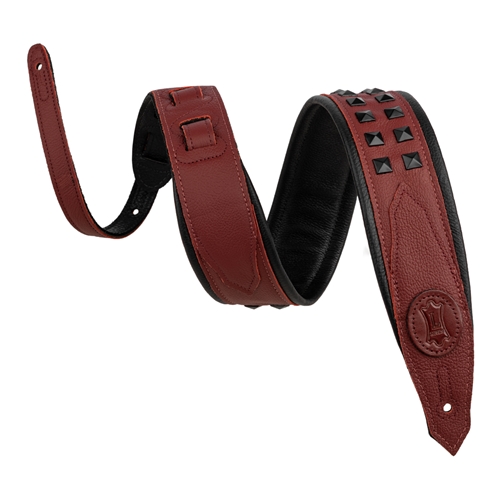 Levy's M80GRPDX-BRG Ox Blood Leather Strap with Black Studs
