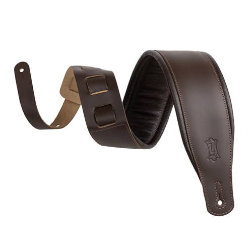 Levy's M26PD-DBR-XL XL Dark Brown Leather Guitar Strap
