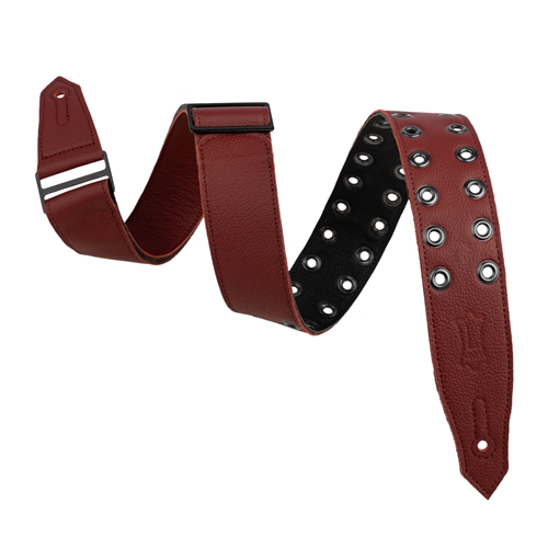 Levy's M80RBEY-BRG Ox Blood Leather Strap with black eyelits and Ox Blood backing