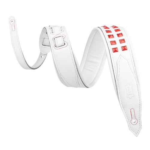 Levy's M81GRPDX-WHT White Leather Strap with Red Rivets