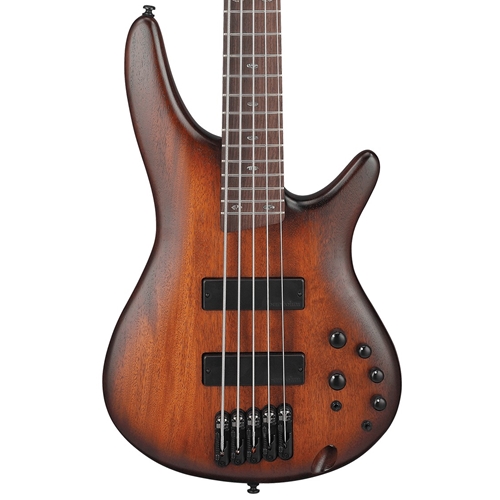 Ibanez SR505A 5-String Electric Bass Guitar, Mahogany Brown Burst