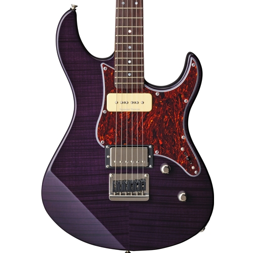 Yamaha PAC611HFM Double Cutaway Flame Maple Top Electric Guitar, Transparent Purple