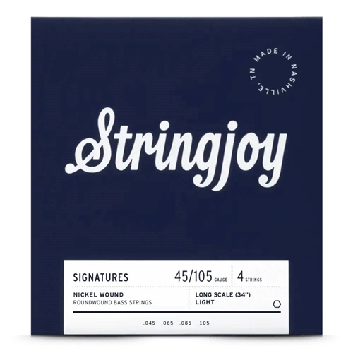 String Joy SJ-BA45105LS Light Gauge (45-105) Signatures 4 String Long Scale Nickel Wound Bass Guitar Strings