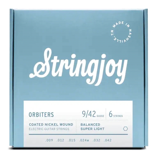 String Joy SJ-OR0942 Balanced Super Light Gauge (9-42) Orbiters Coated Nickel Wound Electric Guitar Strings