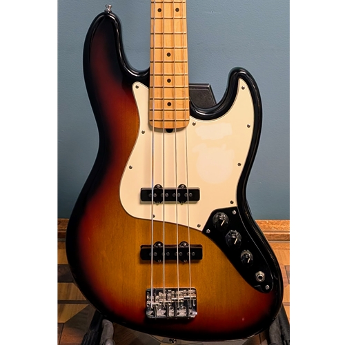 Used Fender American Jazz Electric Bass Guitar, Sunburst
