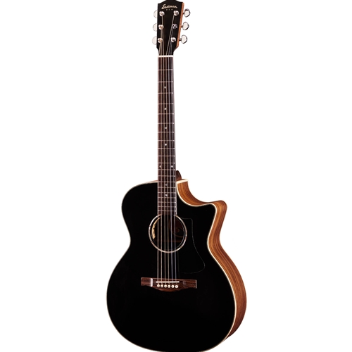 Eastman PCH2-GACE-BK PCH2-GACE Solid Sitka Spruce Top A/E Guitar, Black W/Bag