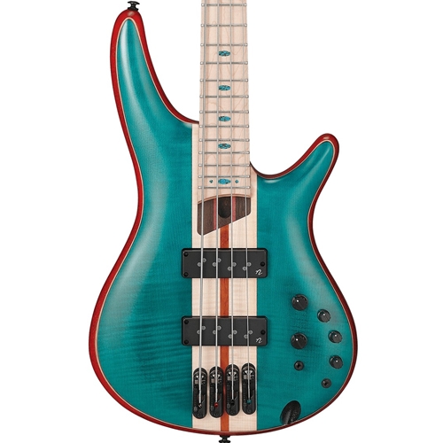 Ibanez SR1420B SR Premium 4-String Electric Bass Guitar, Caribbean Green Low Gloss