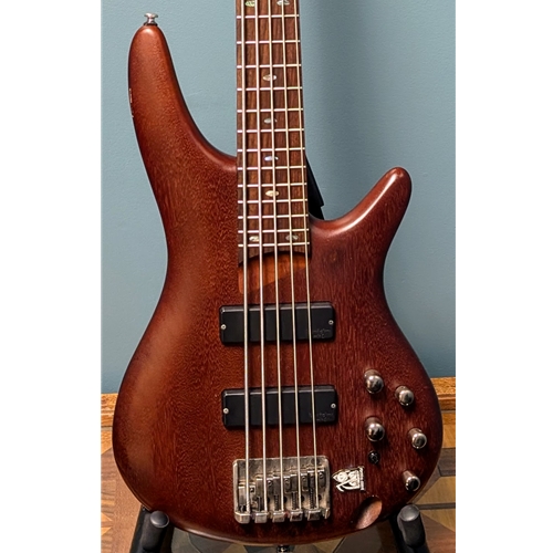 Used Ibanez SR505 Standard 5-String Electric Bass Guitar, Mahogany