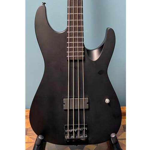Used ESP LTD M-4 Black Metal Electric Bass Guitar, Black Satin