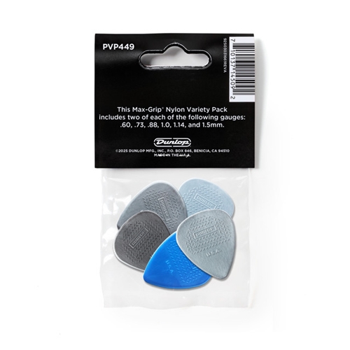 Beacock Music - Dunlop PVP449 Max-Grip Variety Pack, Nylon Standard