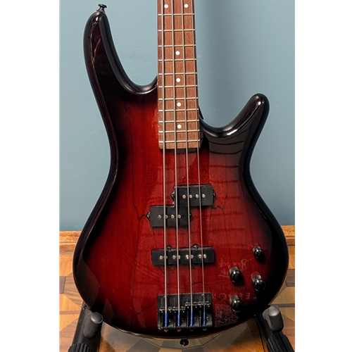 Used Ibanez GSR200SM 4-String Electric Bass Guitar, Charcoal Brown Burst