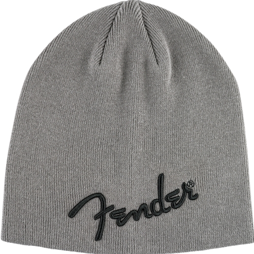 9106111708 Fender Logo Beanie, Charcoal Heather Gray, One Size