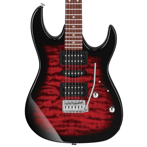 Ibanez GRX70QATRB GRX70QA Gio Electric Guitar, Transparent Red Burst