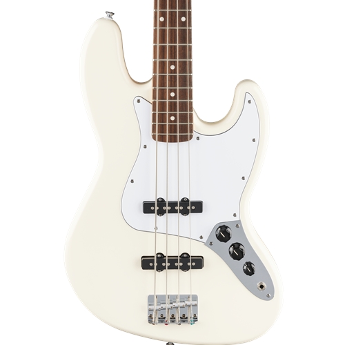 Squier Standard Jazz Electric Bass Guitar, Olympic White