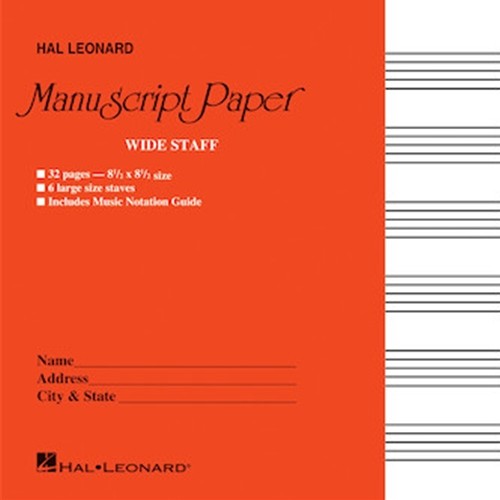 Wide Staff Manuscript Paper Red Cover  8