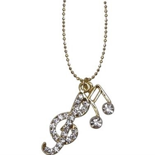 Aim N495 Necklace Note/clef Crystal Clear/gold