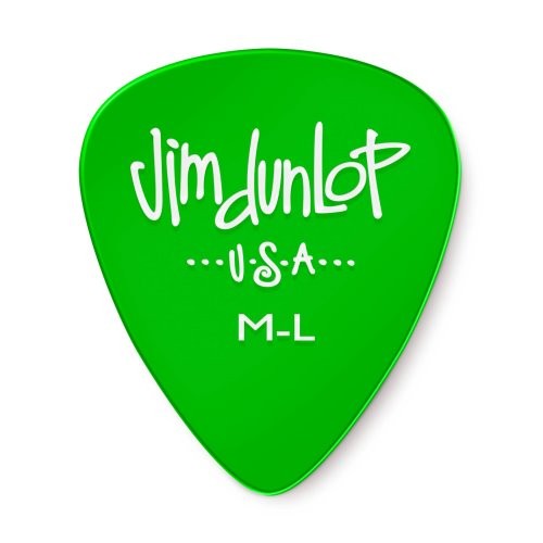 Dunlop 486PML Gels Guitar Pick, Medium Light Green, 12 Pack