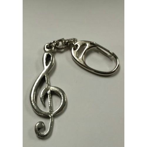 Music Gift KEY21 Pewter Treble Clef Keychain