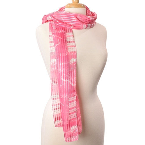 Music Gift SF05 Scarf - Pink Instruments