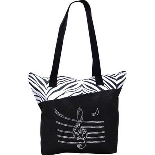 Aim AIM48411 Bling Tote Bag Music Staff - Zebra