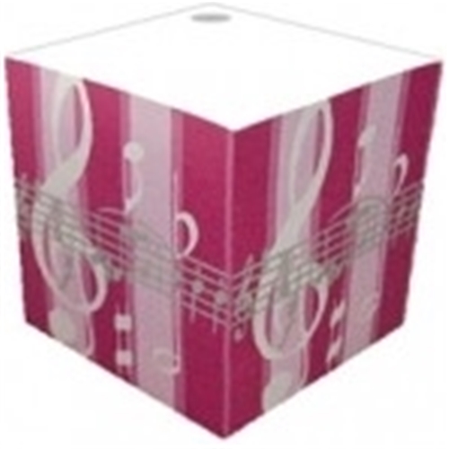 Music Gift TC05 Pink Striped Music Notes Telephone Cube