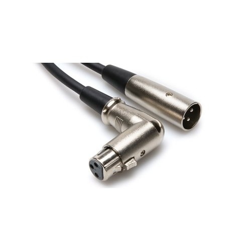 Hosa XFF-105 Balanced Interconnect, Right-angle XLR3F to XLR3M, 5 feet
