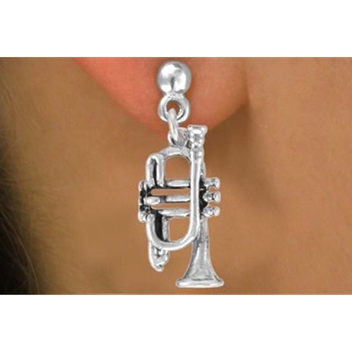 Music Gift RE09 Trumpet - Rhodium Plated Earings