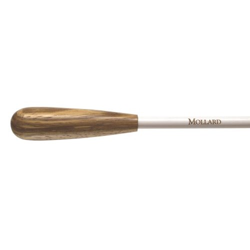 Mollard P12ZW Slimline 12" Baton, White Shaft, Zebrawood Handle