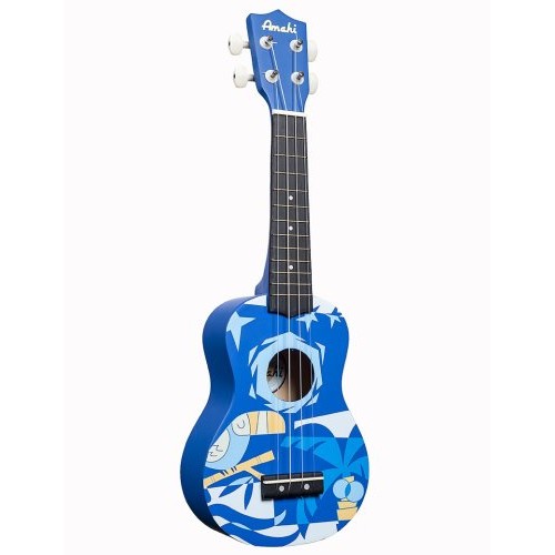 Amahi DDUK2 Tropical Series Soprano Ukulele, Blue Bird
