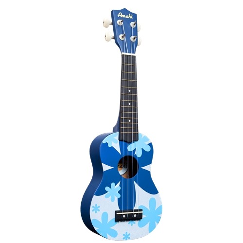 Tropical Series Soprano Ukulele, Blue Flower