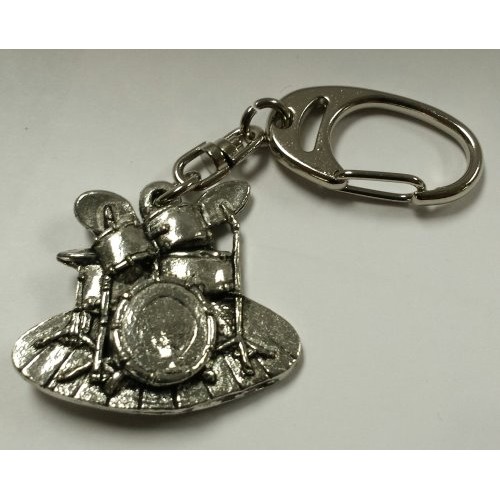 Music Gift KEY32 Drum Pewter Keychain