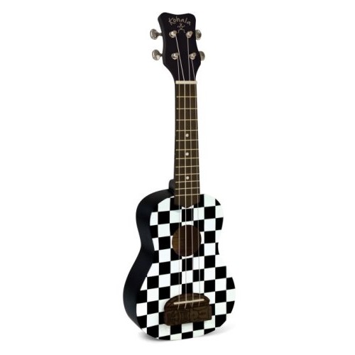 Kohala KT-SCB Tiki Soprano Ukulele, Checkerboard