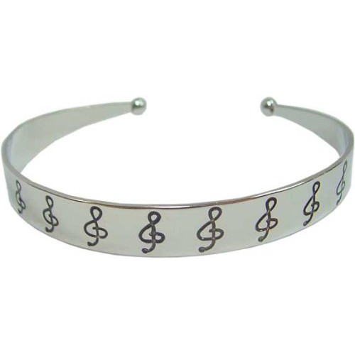 Music Treasures MT201327 Silver Tone Bangle with Clefs