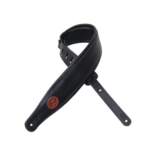 Levy's MSS2-BLK 3" Wide Black Garment Leather Guitar Strap